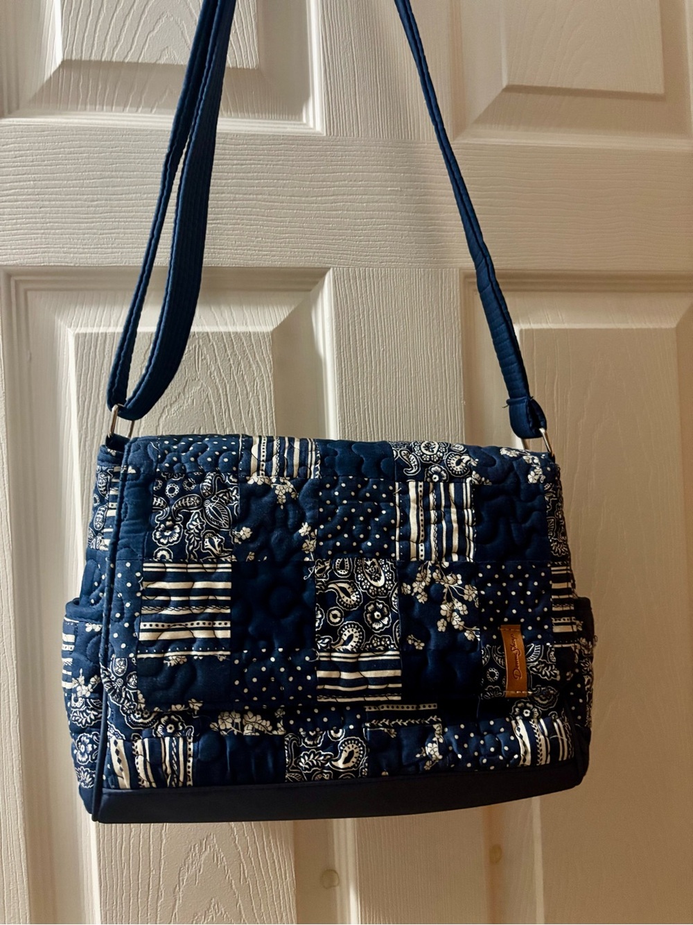 Donna Sharp Quilted Navy Patchwork Crossbody Bag